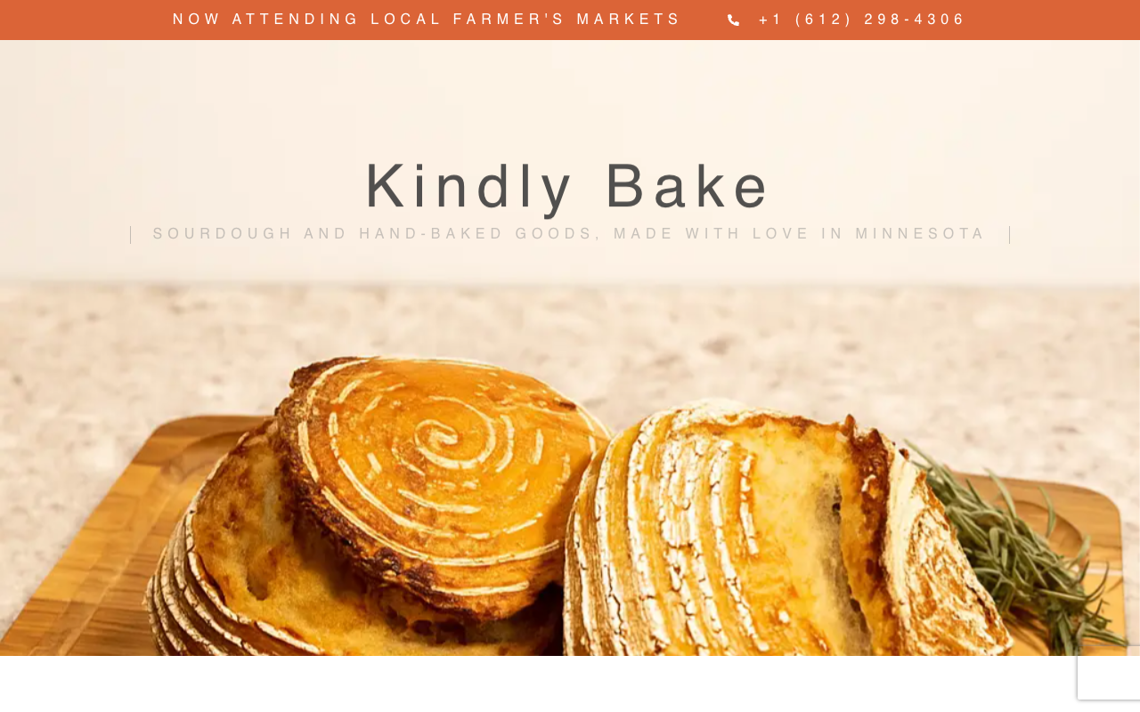 Kindly Bake — small business bakery landing page