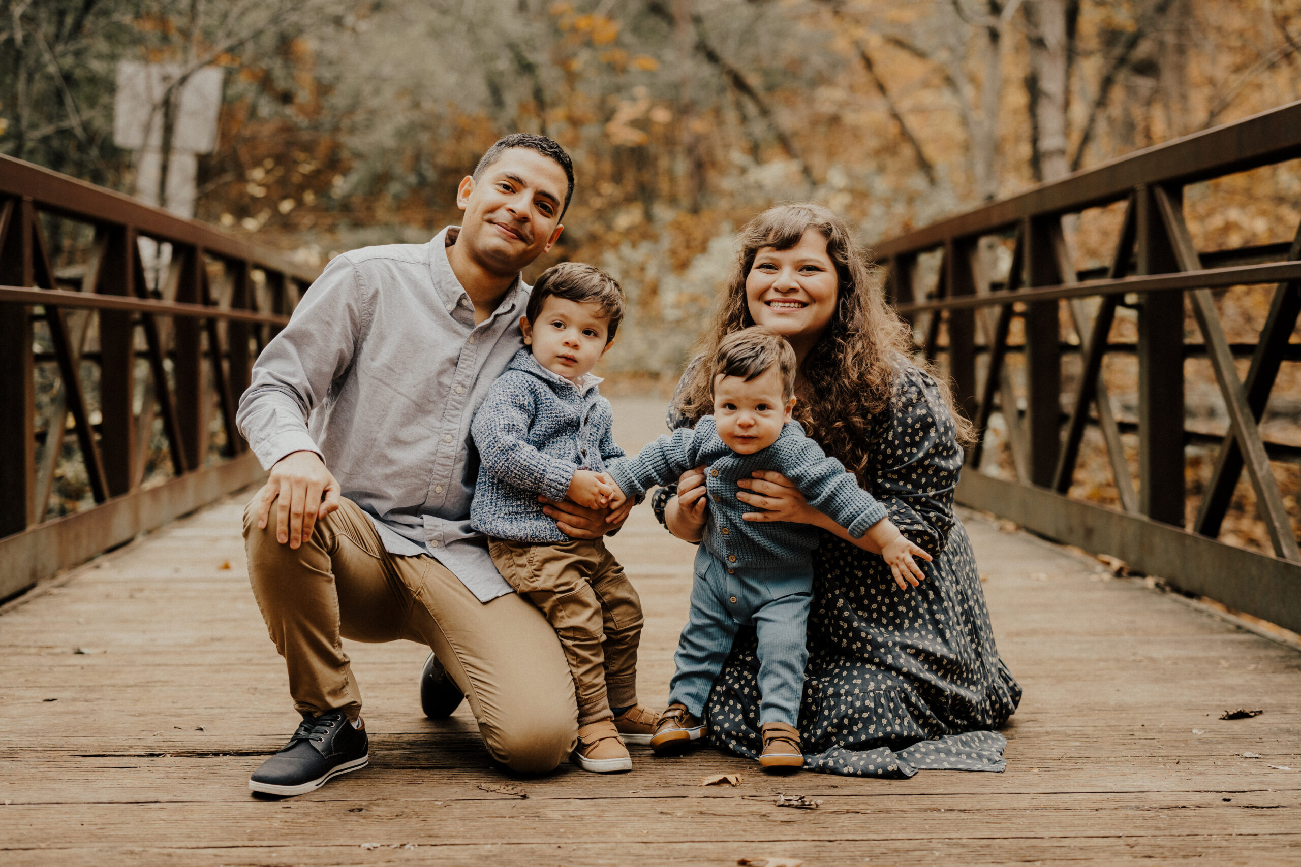 Rogelio Mitre and family on a bridge